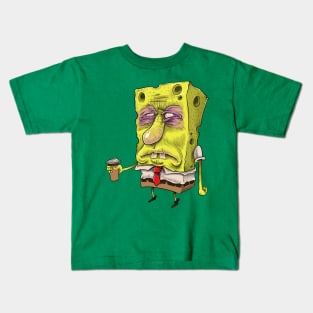 spongebob before coffee Kids T-Shirt